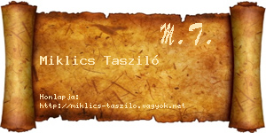 Miklics Tasziló névjegykártya