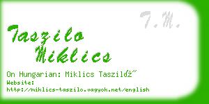 taszilo miklics business card